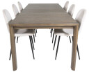 Venture Design Slider & Polar spisegruppe Natur/beige 6 st stoler & bord 170 x 95 cm