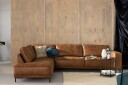 Akron 2,5-seter Sofa med Sjeselong Venstre Bonded Lær - Brun