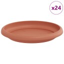 vidaXL Rundt Blomsterbrett 24 stk. Klinker Rød Ø 14 x 2 cm Plast