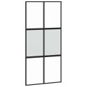 vidaXL Skyvedør svart 102,5x205 cm herdet glass og aluminium