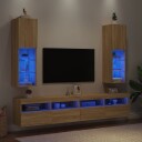 vidaXL TV-benker med LED-lys 2 stk sonoma eik 30,5x30x102 cm 8721012256040