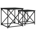  Stablebare salongbord 2 stk svart konstruert tre 8721012339941