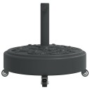  Parasollfot med hjul for Ø38 / 48 mm stenger 27 kg rund