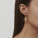 Julie Sandlau Afrodite Droplet Øredobber 22 kt. Gullbelagt sølv SDM84GDWHPLCZ - Dame - 925 sterling silver