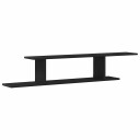 Veggmontert TV hylle Svart Eik 125x18x23 cm Laget av tre