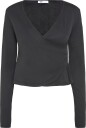 Mango Teen Ribbed Crossover T-Shirt BLACK M