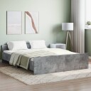 vidaXL Sengeramme med hode- og fotgavl betonggrå 160x200 cm 8721012157200