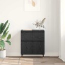  Serviesskap Svart Eik 60 x 35 x 70 cm Ingeniørtre og jern
