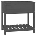 vidaXL Plantekasse med hylle svart 82,5x54x81 cm heltre furu