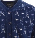 Emporio Armani Cardigan   Beskåret   Strikk   Blå med logoer   Emporio Armani   10 år 140   Cardigan