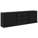  Skap 3 pcs Svart Eik 210 x 35,5 x 67,5 cm Konstruert tre