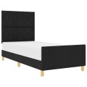  Sengramme Svart 100x200 cm Stoff