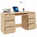 vidaXL Skrivebord sonoma eik 140x50x77 cm sponplate
