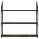  Vegghylle 3 etasjer røkt eik 80x21x78,5 cm konstruert tre 8721012126176