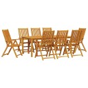 vidaXL Hage Spisegruppe 9 stk. Brun Solid akasietre