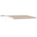  Elektrisk Utrekkbar Markise Beige og Hvit 4 × 3 m