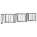 Vidaxl Foldbar Hundegitter Med Stativer 6 Stk. Grå Sonoma 482 cm