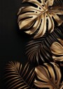 Golden Monstera & Palm Leaf II Plakat Plakat / 50x70cm