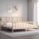 vidaXL Sengeramme med hodegavl 200x200 cm heltre