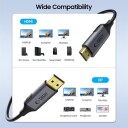 Tech-Protect Ultraboost 2m DisplayPort til HDMI Kabel 4K 60Hz Svart