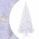  Kunstig juletre med 300 LED med stativ Hvit 240 cm PVC og stål