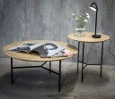 Mavis Tribeca Side Table 47 cm Soaped Rustic Oak/Black Legs