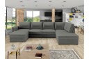 Taberk Sofa med Sjeselong og Divan 4 seter   Grå