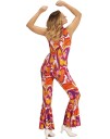 70 Talls Psykedelisk Orkide Jumpsuit Kostyme Strl L
