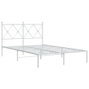  Sengeramme i metall med hodegavl hvit 120x190 cm 8721012374324