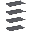 vidaXL Flytende hylle 4 pcs Antrasitt 40 x 18 x 2,5 cm Stål