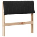  Polstret sengegavl Svart 80 cm Massiv furu