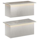 vidaXL Hageplantekasse med LED 2 stk. Sølv 30 x 60 x 30 cm