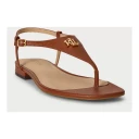 Lauren Ralph Lauren Everley Ii Crosshatch Leather Sandal   Brown   36