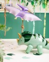 PartyDeco Folieballlong Dinosaur Lilla
