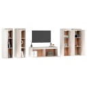 vidaXL TV-benker 5 stk hvit heltre furu