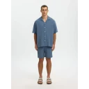 Selected Slhrlxcal Ss Shirt Resort   Blue   M