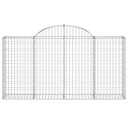 vidaXL Gabionkurver buede 15 stk 200x30x100/120 cm galvanisert jern