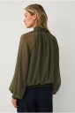 Ellos Collection   Bluse med ballongeffekt   Grønn