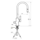Kjøkkenbatteri Tapwell Arman ARM885 med Uttrekkbar Tut Black Chrome