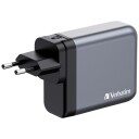 Verbatim GNC-140 140W GaN Lader med 4 Porter USB-A/USB-C Svart