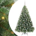 Kunstig juletre med 300 LED med stativ grønn 210 cm PE og PVC
