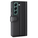 Samsung Galaxy S23 5G Lommebok-deksel i Lær med Stativ Svart