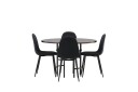 Venture Home Copenhagen Spisegruppe 115 cm Rund med 4 Polar Stoler Sort