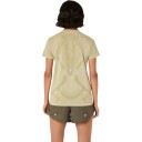 Asics Women's Road Seamless Short Sleeve Top Khaki/Cream L