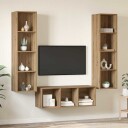 TV benk sett Veggmontert 3 pcs artisan eik 37 x 37 x 142.5 cm