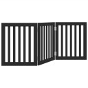  Hundeport Sammenleggbar 3 Paneler Svart 150 cm Poppeltre 352252