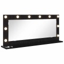  Sminkespeil med LED lamper Svart Eik 100x45x18 cm