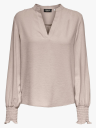Only Mette V-Neck Long Sleeve Smock Top Beige S