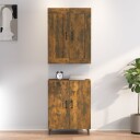 vidaXL Highboard røkt eik 70x34x180 cm konstruert tre