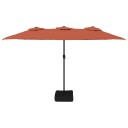 vidaXL Parasoll dobbelt hode med LED terrakotta 449x245 cm